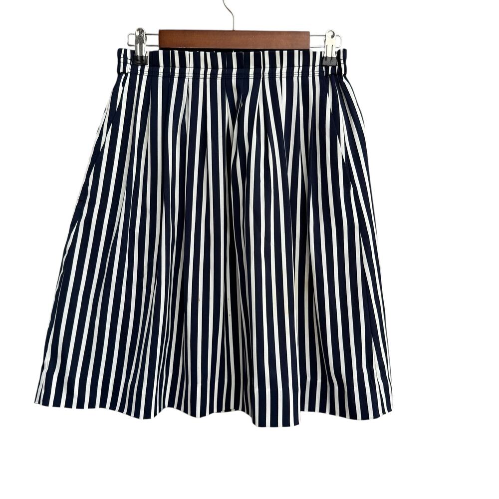 J. Crew 4 Pleated Pull-On Striped Skirt A-Line